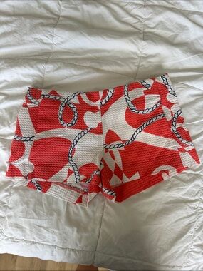 Lilly Pulitzer Red, White & Navy Rope-Print Bike Shorts